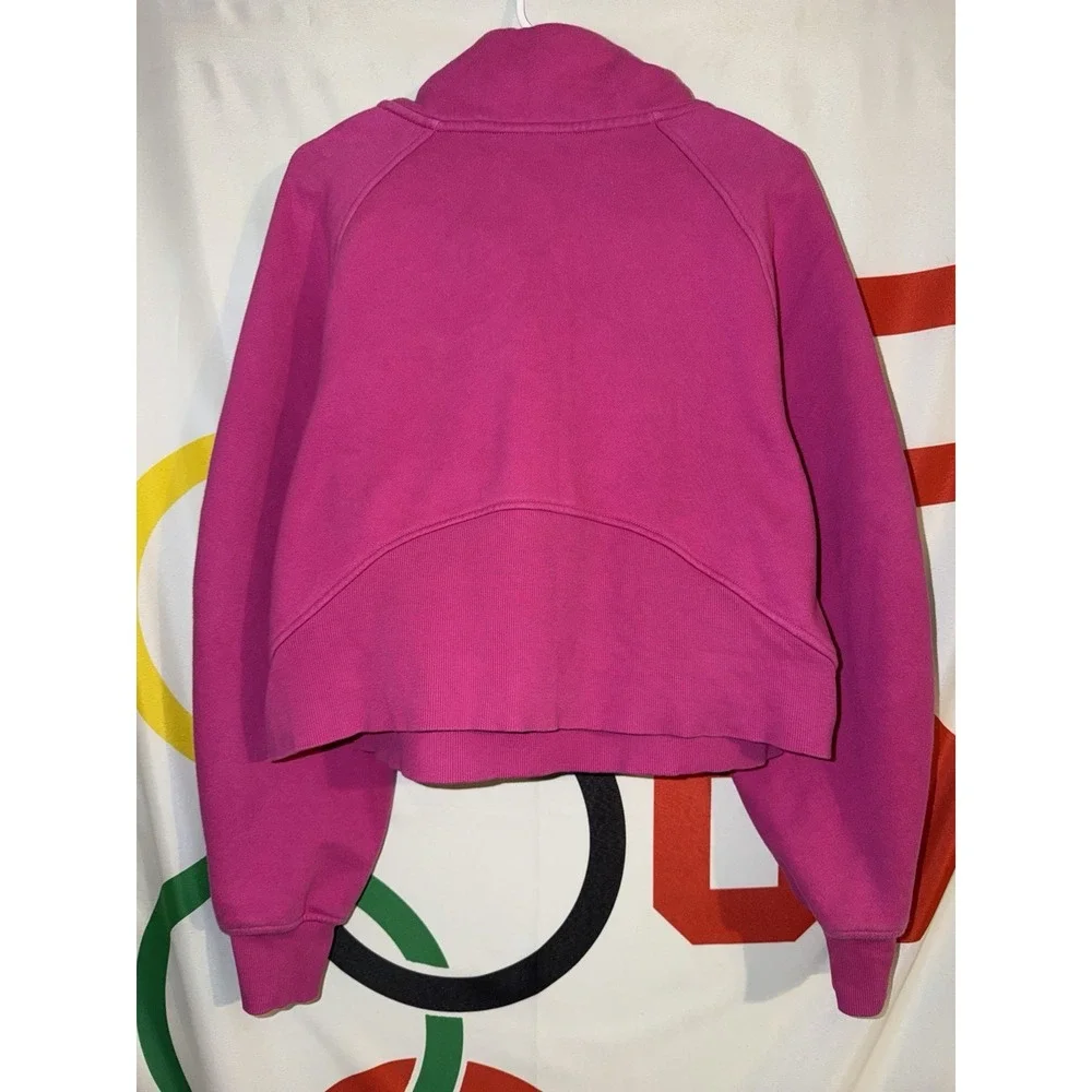 Crz Yoga Sweatshirt Womens Medium Pink 1/2 Zip Pink Scuba Style